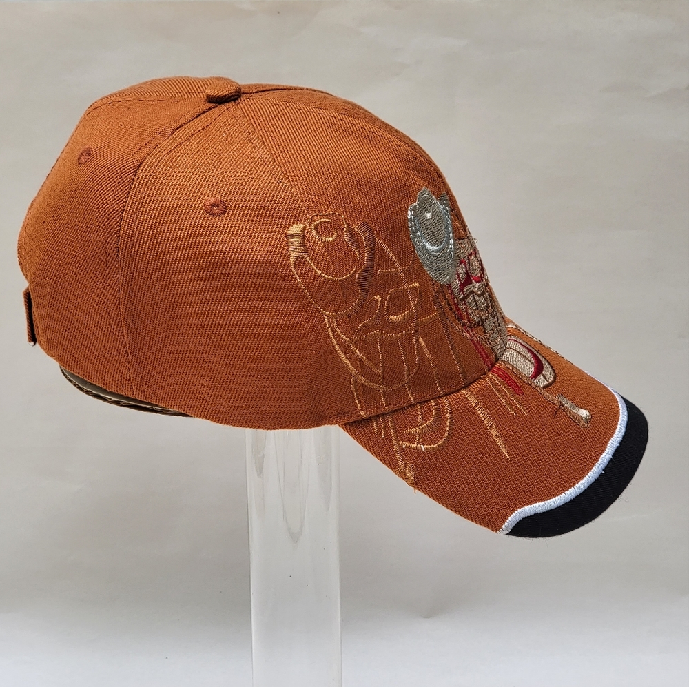 Acezone Rusty Orange Cowboy Rodeo Cap, Hat. Embroidered Design Adjustabl Sizing - Picture 2 of 10